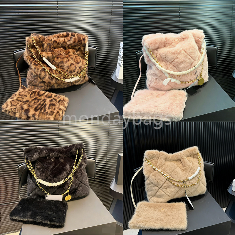 Luxury designer bag, women's shoulder bag, real fur crossbody bag, large capacity bag, handbag, single handed bag, fashionable leisure bag, garbage bag, tote bag