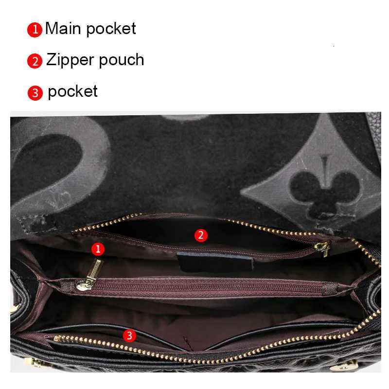 Aidrani Fiable wens e shoder crossbody square bag made of cowhide material printed design black Y251208