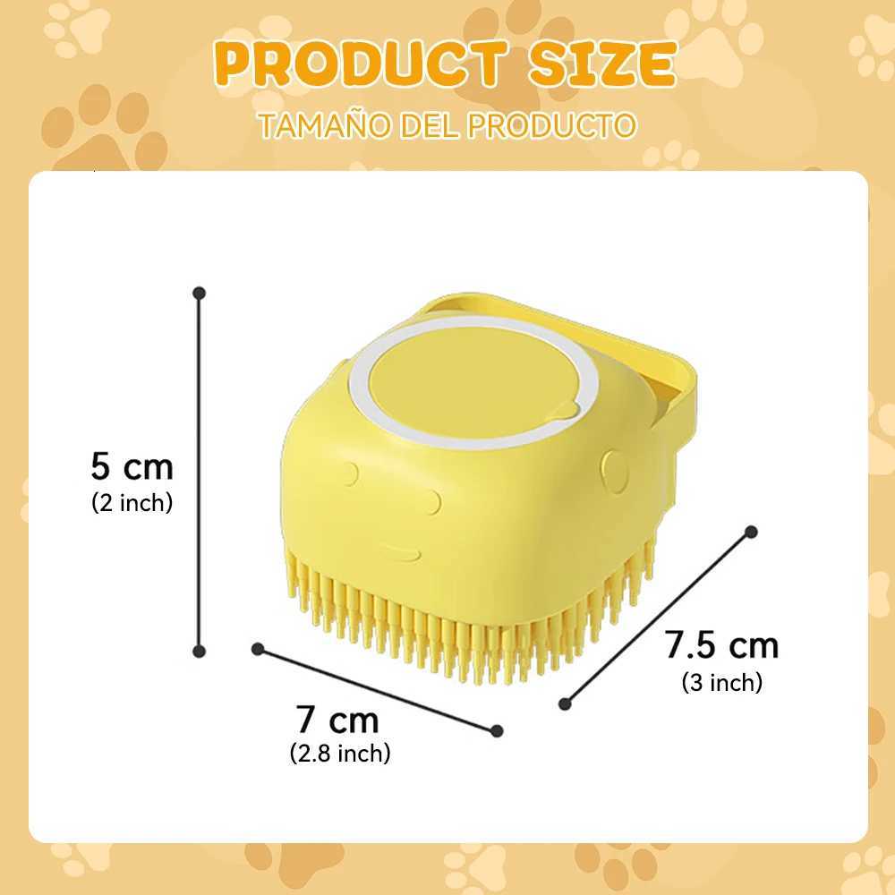 Dog Bath Brush Silicone Pet Shampoo Brush Soap Dog Scrubber Cat Massage Grooming Wash Comb Soft Rubber Puppy Clean Brush M251208 - view 3