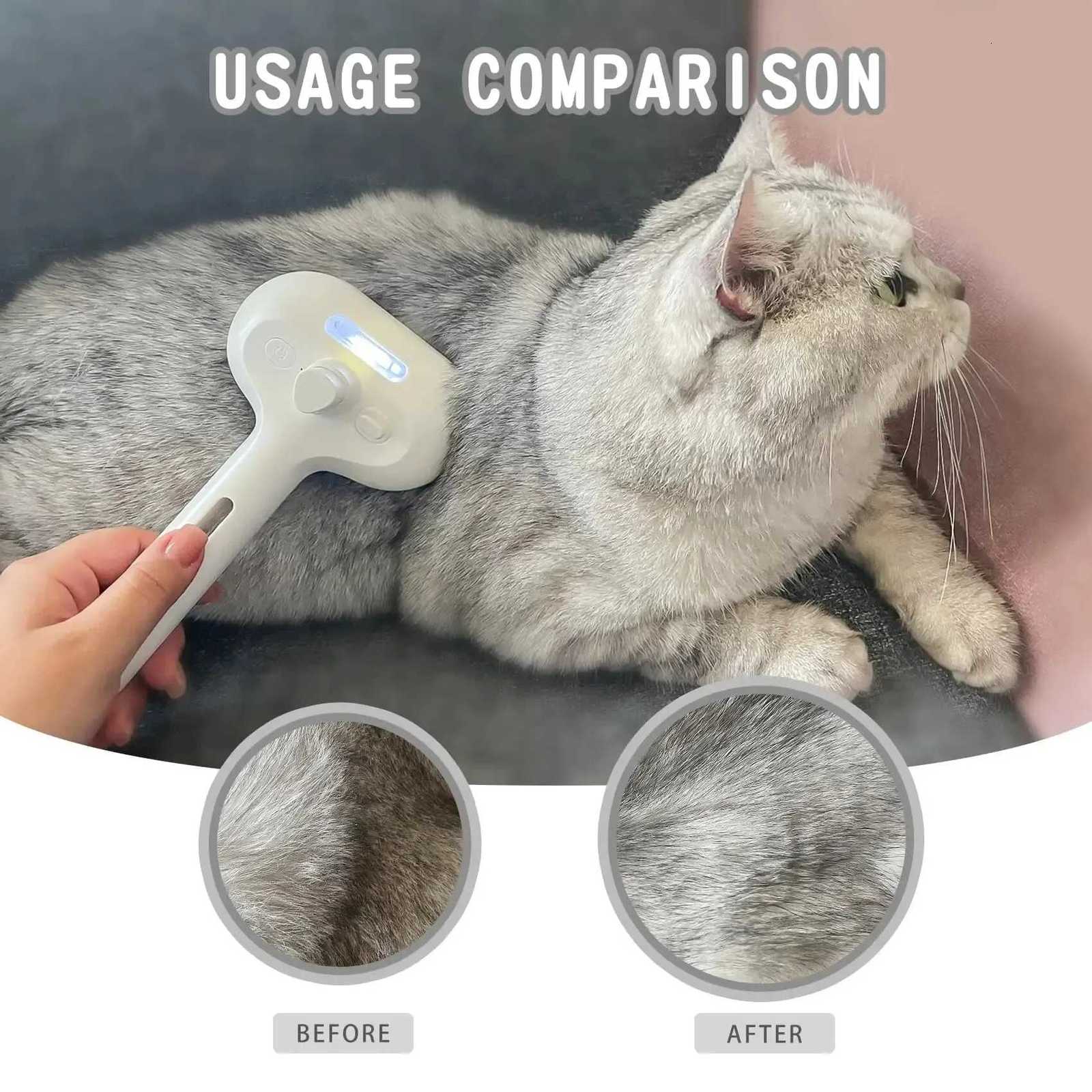 3-in-1 Dog Hair Brush Cat Hair Brush Electric Pet Cleaning Brush Steam Spray Brush Massage Hair Removal Comb anti-Tangle Brush M251208 - view 3