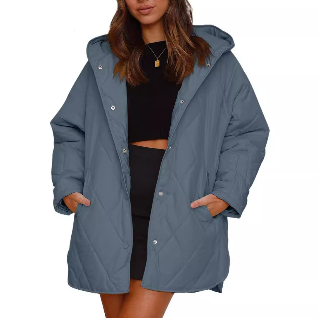 ins2025 Womens Winter Coat Casual Diamond Quilted Hooded Lightweight Jacket for Women 231031