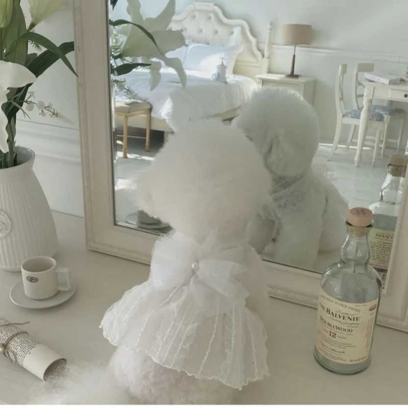 Wedding Dress Dog Dresses for Small Dogs Pet Wedding Dress Summer Mesh Strap ClothesThin Cat Princess Skirt Pet Puff SkirtTeddy M251208