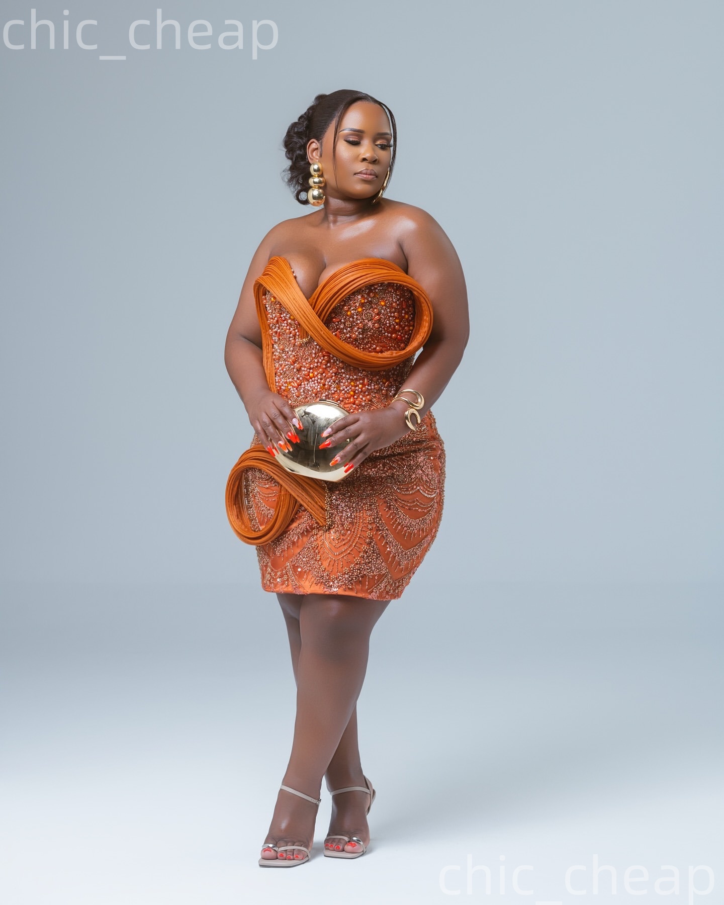 2026 Orange Sheath Cocktail Dress Sweetheart Pearls Sequined Stylish Short Mini Graduation Homecoming Dresses For Special Occasions Sweetheart Gowns Z