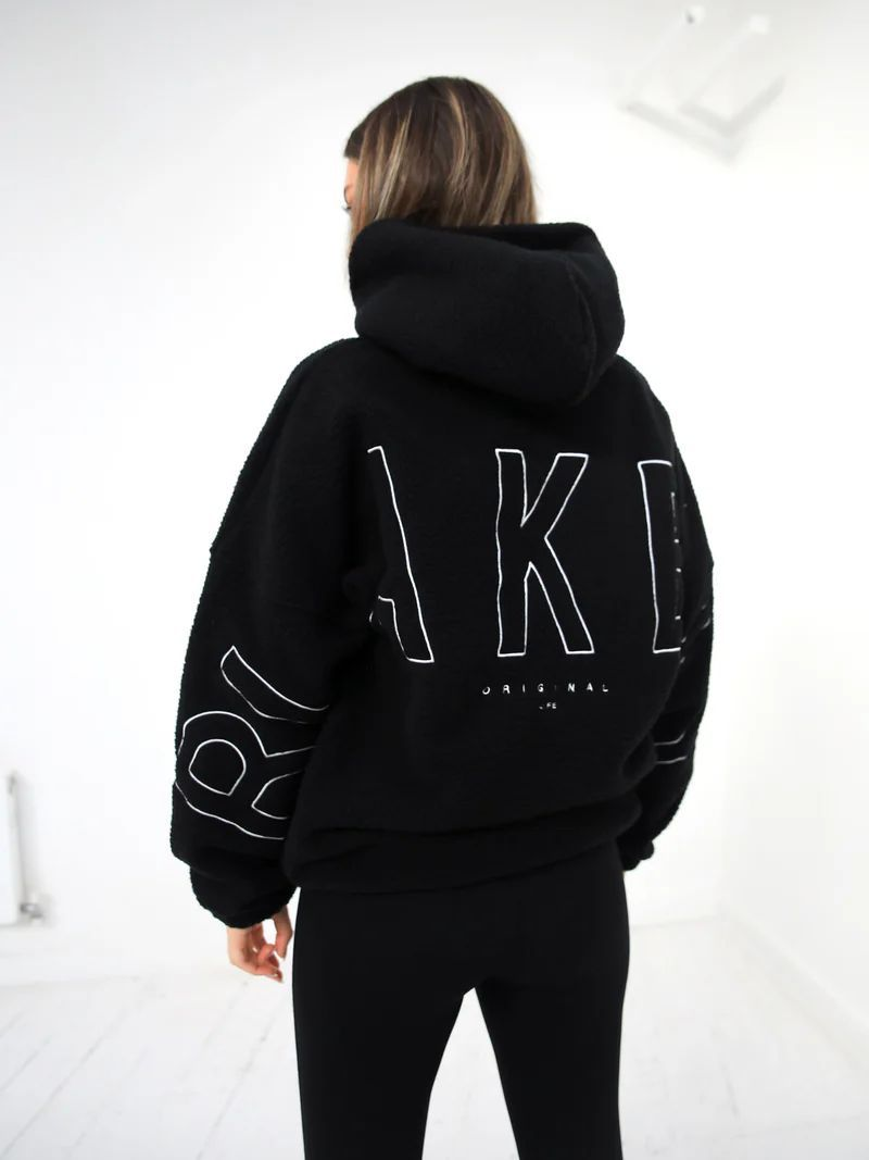 Designer Women's Fleece Hoodies Embroidery Letter Pullover Loose Fit Lamb Velvet Coat Elegant Fashionable Casual Trendy Streetwear Long Sleeve To