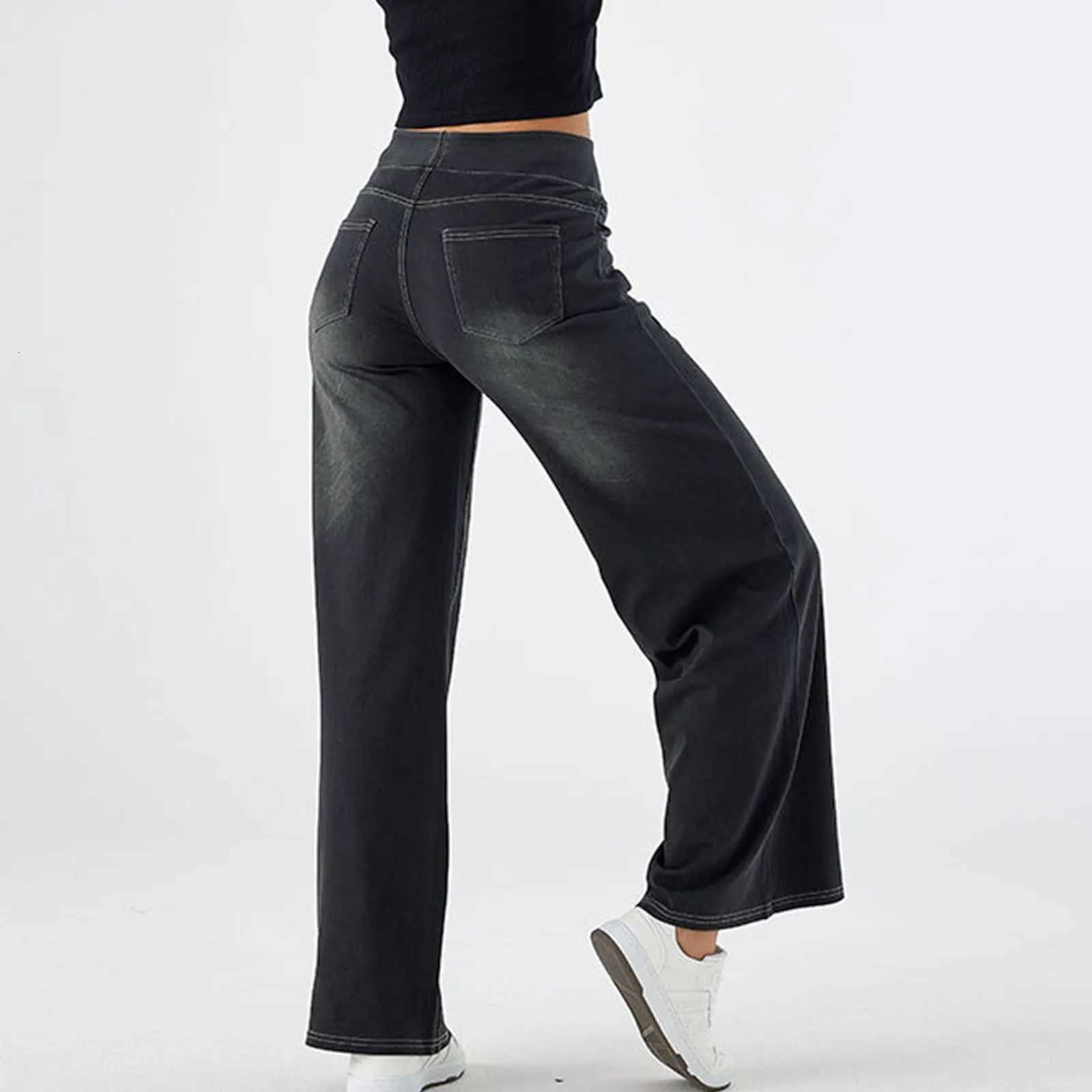 Fashion Baggy Jeans For Women Bleached Vintage High Waist Wide Leg Denim Pants With Pockets Boyfriend Stretchy Palazzo PantsT251208