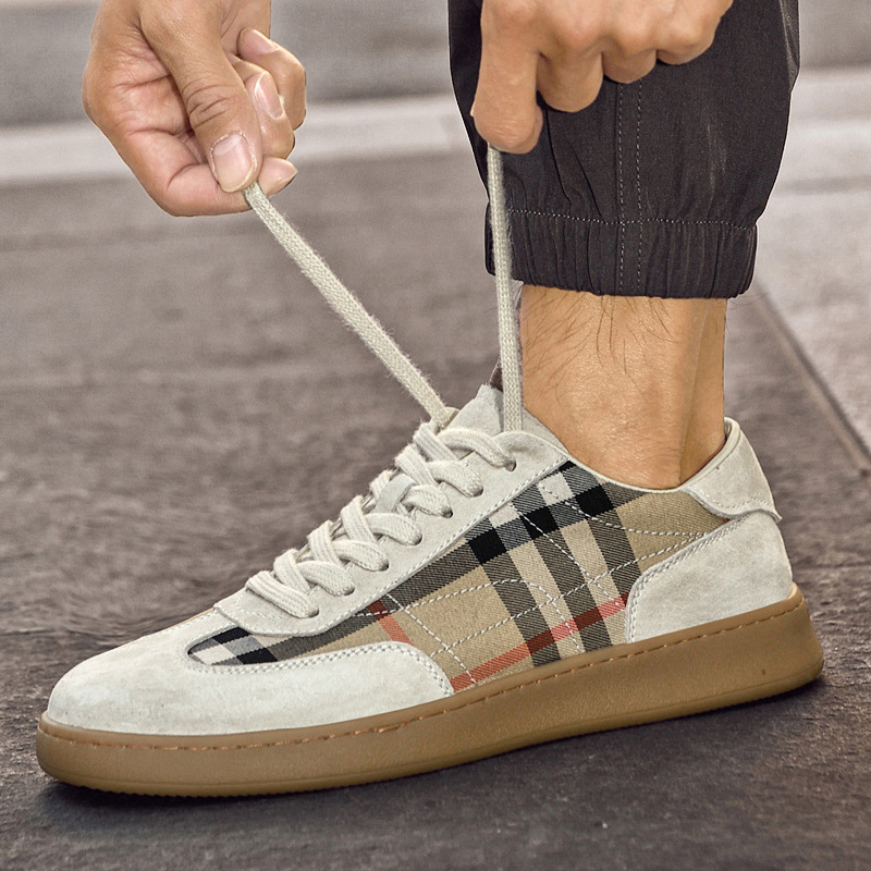 Designer shoes 2025 classic and versatile top layer cowhide casual shoes comfortable and lightweight mens board shoes white black brown blue