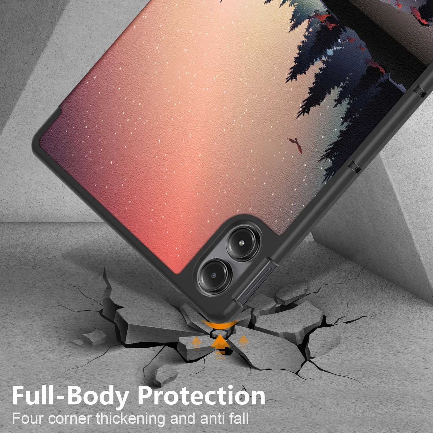 Suitable for Redmi Pad 2 Pro Case 2025 121inch PU Flip Cover Tri-Fold Stand Hard Back Cover Tablet Cases Auto Sleep/Wake C251208