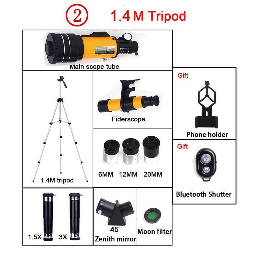 F30070M Professional Astronical Telescope AZM70300 HD High-Power Portable Tripod 150 Times Zo Night Vision View Moon Star C251208