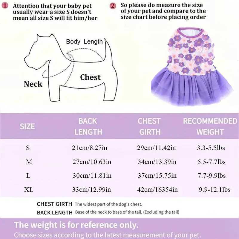 Lovely Small Dog Dress Female Tiny Puppy Clothes Girl Tutu for Dogs Dresses Harness Birthday Apparel Purple Luxury Pet Clothes M251208