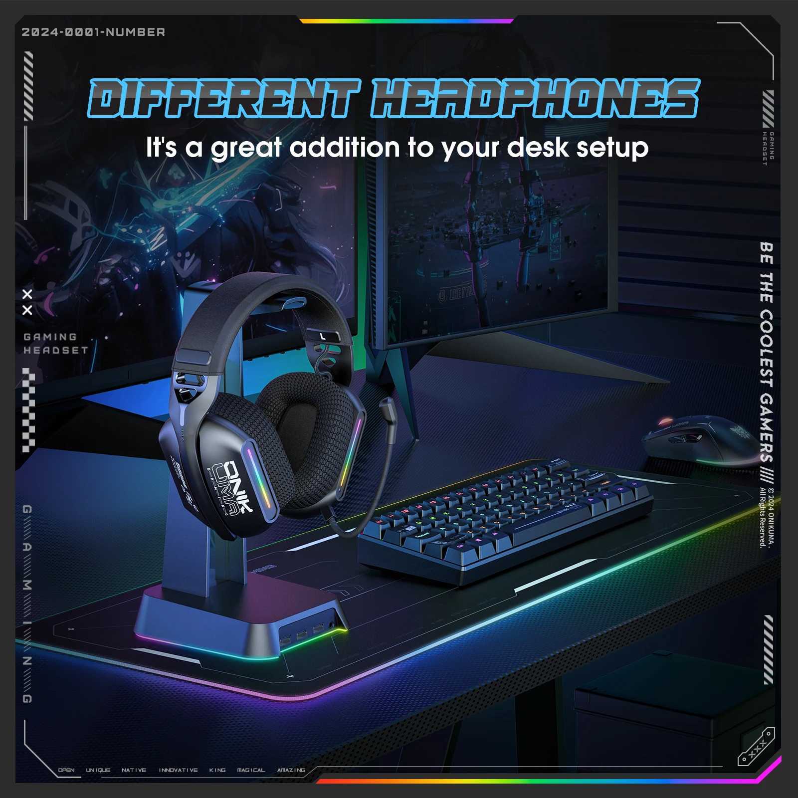 Onikuma Gt808 Three Mode with Mic E-Sports Wireless Gaming Headset Rgb Lighting Supports 53 / 24g / Aux 35mm M251208