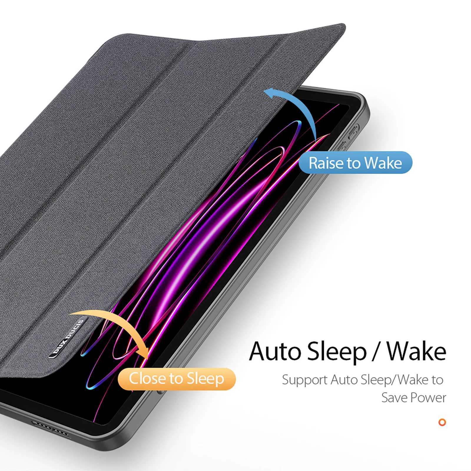 DUX DUCIS Trifold Stand Tablet Case for iPad Pro 11/129 iPad Air5/6 iPad7/8/9 102 with Stylus Pen Holder Auto Sleep Wake C251208