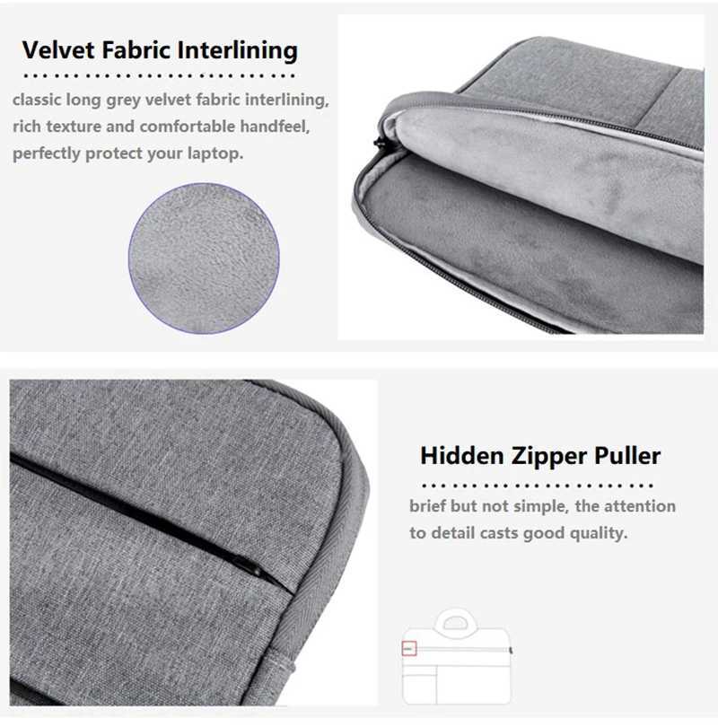 Water-resistant Universal Laptop Bag Sleeve 11 12 13 14 15 156 inch Notebook for Macbook Computer Handbag Briefcase Travel BagT251208