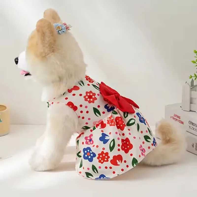 Small Dog Flower Princess Dress Kitty Teddy New Pet Clothes Cute Dog Skirt Summer Thin Pet Accessories Chihuahua Apparel M251208