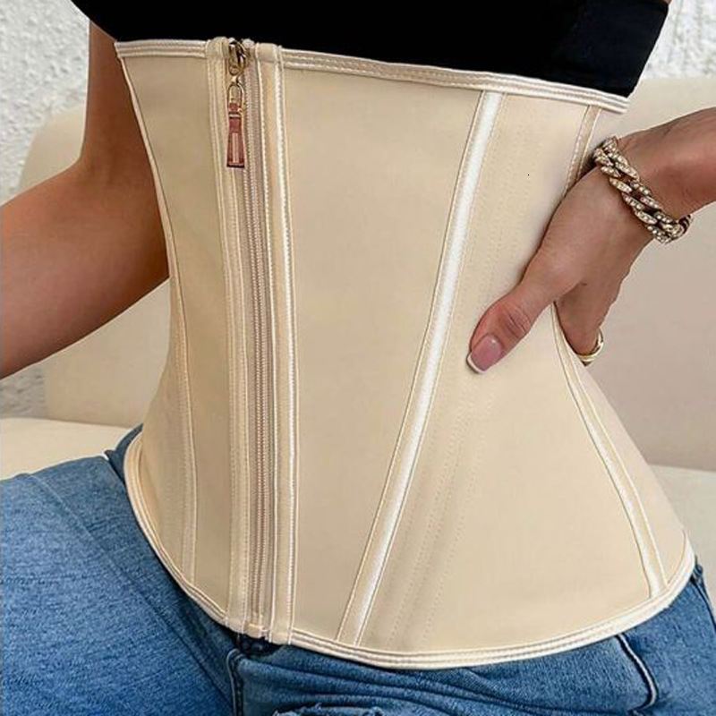 Body Shaping Waist Cincher Zipper Slimming 13 Bone Sports Latex Tummy Control Waist Belt Postpartum Body Shaper Waist Seal 220915