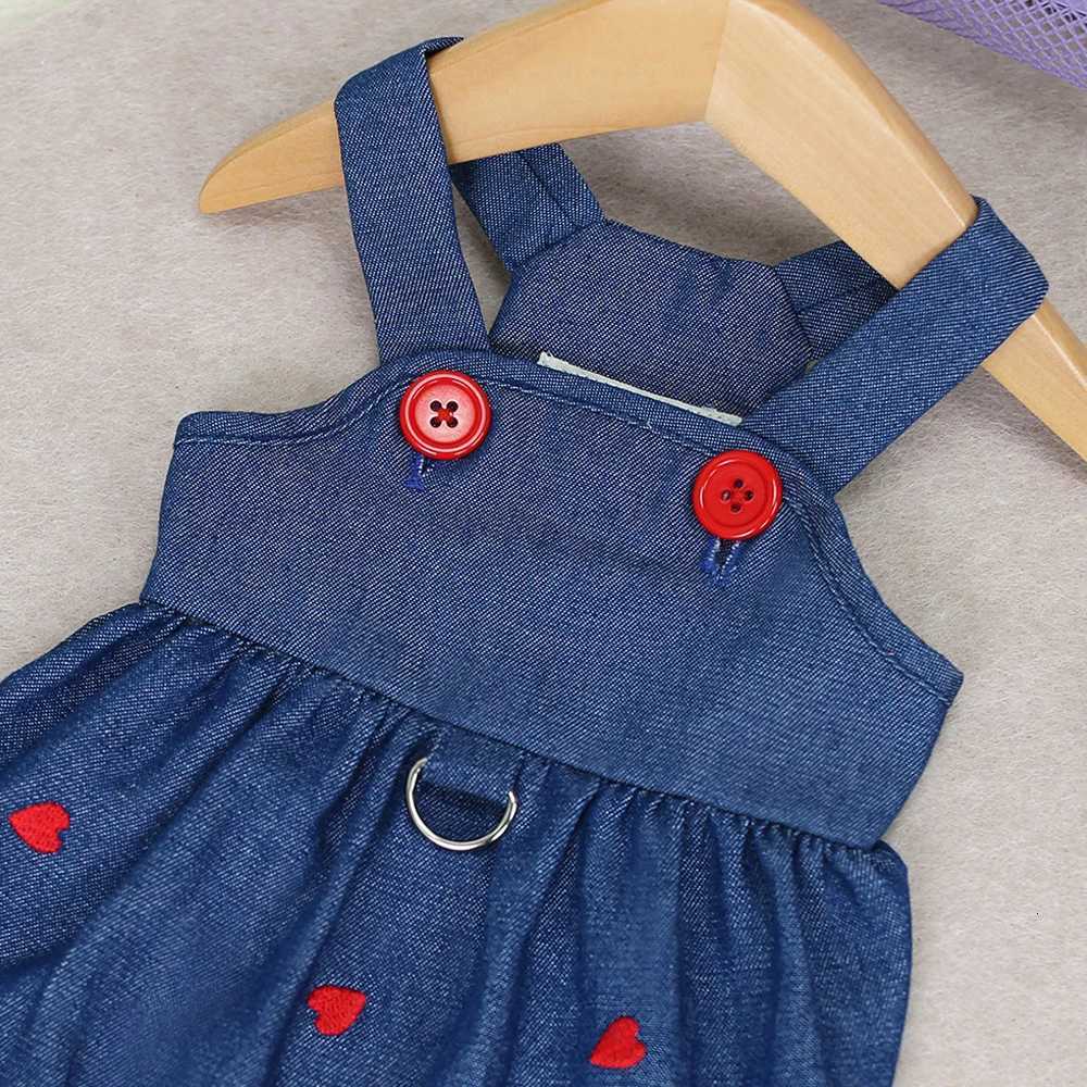 2024 New Puppy Clothes Dog Dress Pet Clothing Cat Strap Dress Pet Denim Dress Summer Sweet Love Spring Small Dog Clothes Skirt M251208