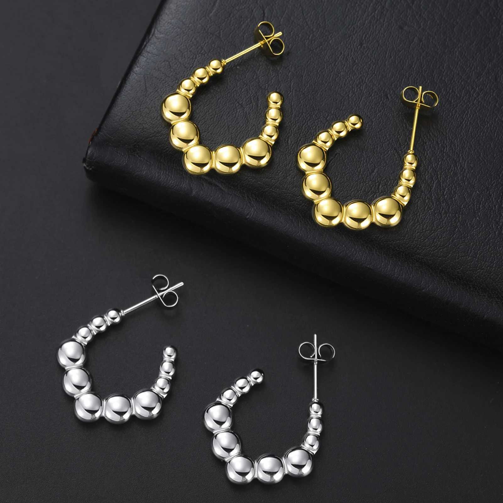 Cazador Geometric Beads Womens Earrings Gold Color Trendy Waterproof Earrings Stainless Steel Jewelry 2025 Party Wedding Gifts J251208