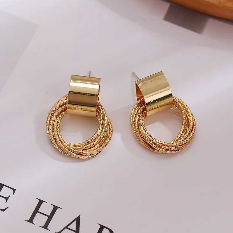 Vintage Multiple Small Circle Round Drop Earrings Silver Golden Color Metal Geometry Dangle Earrings for Women Party Jewelry J251208