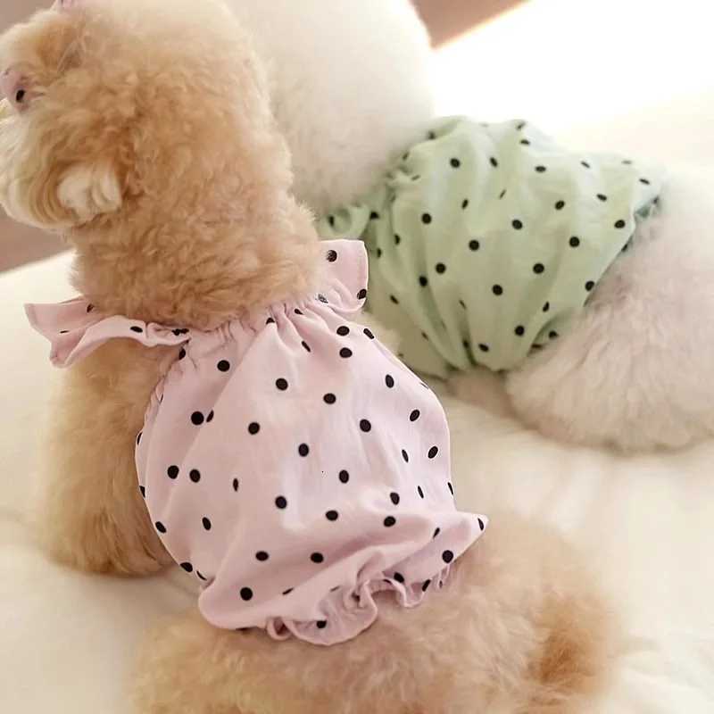 Luxury Pet Suspenders Dog Summer Dress Dot Puppy Skirt Chihuahua Bichon Dog Apparel Cat Clothing Small Dog Vest Girl Dog Clothes M251208