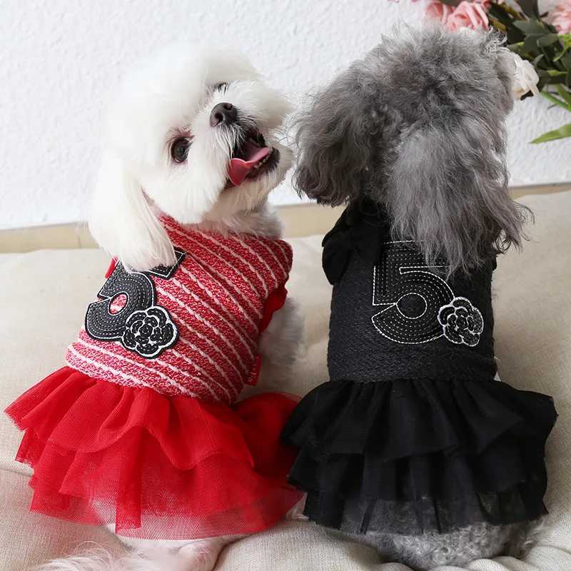Fashion Wedding luxury Party Girl Pet Dresses Winter Warm Thick Coat Bow Female Yorkshire Chihuahuwa Autumn Winter Clothing For Cat Dog M251208