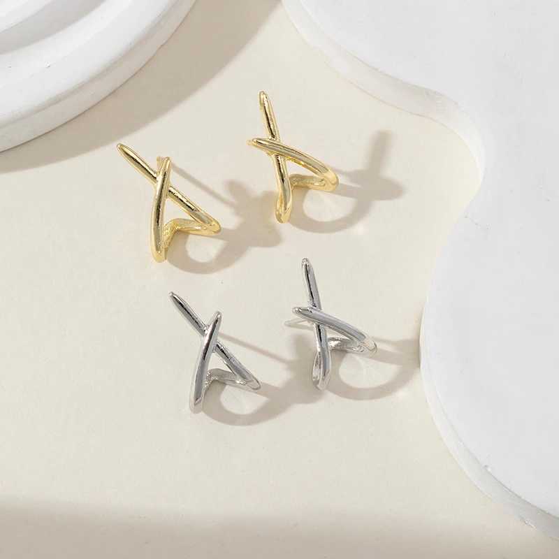 FTCY Silver Color Cross Stud Earrings for Women Trendy Simple Minimalist Lady Earrings Party Jewelry Gifts J251208