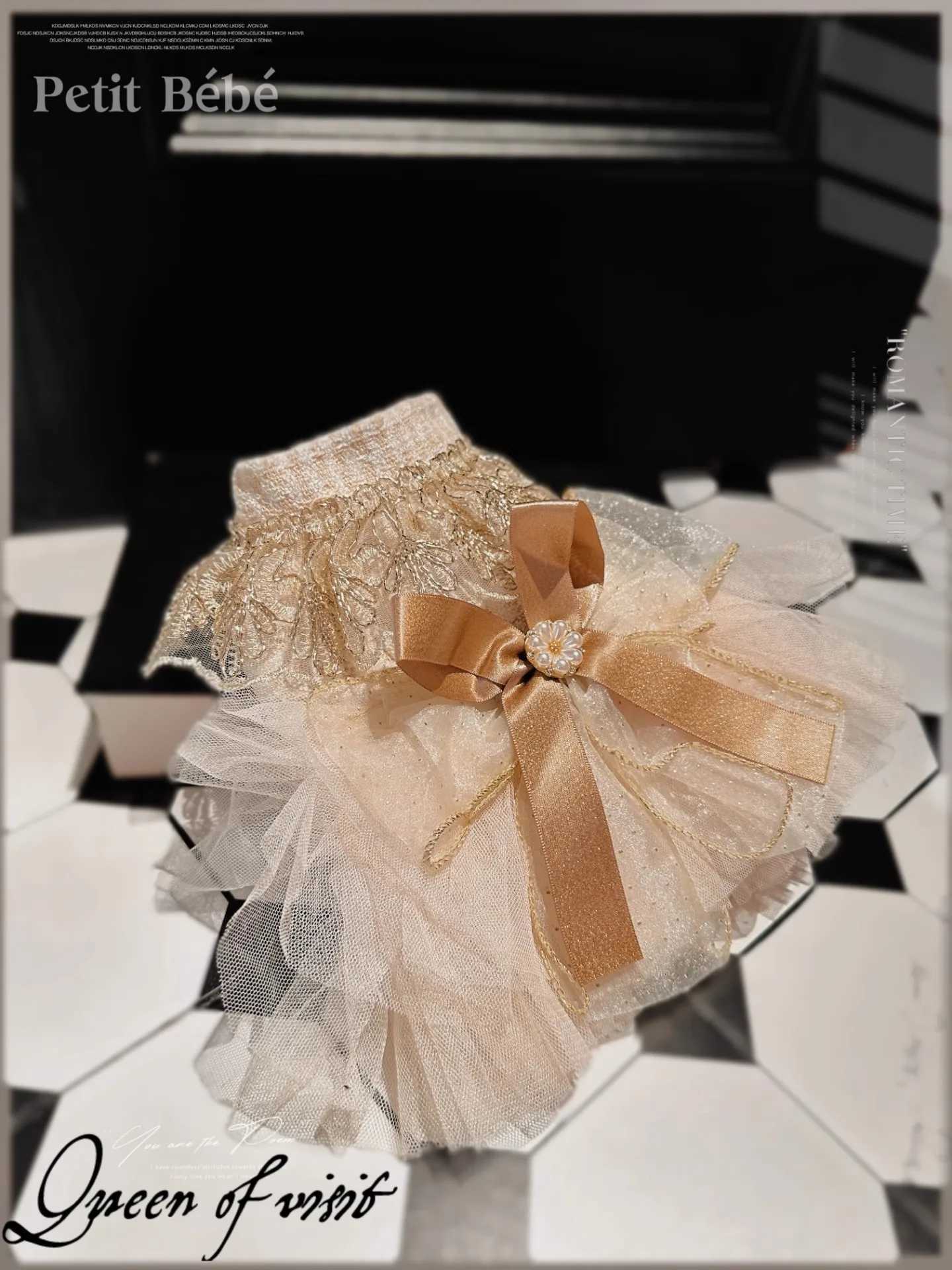 Church-Golden Sacred Pet Dress Luxurious Handmade Details Custom-Made Dress For Cats And Dogs M251208