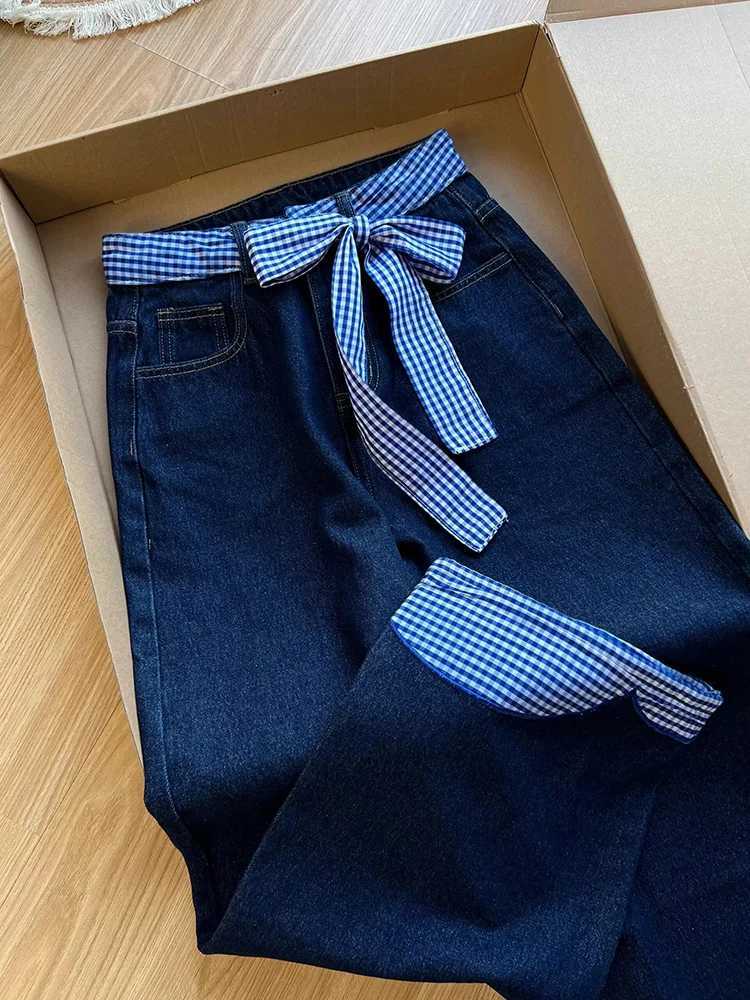 Y2K Spring Slim Fashion Women Jeans Casual Loose Contrast Color Woman Jeans High Waist Basic Chicly Wide Leg Pants FemaleT251208