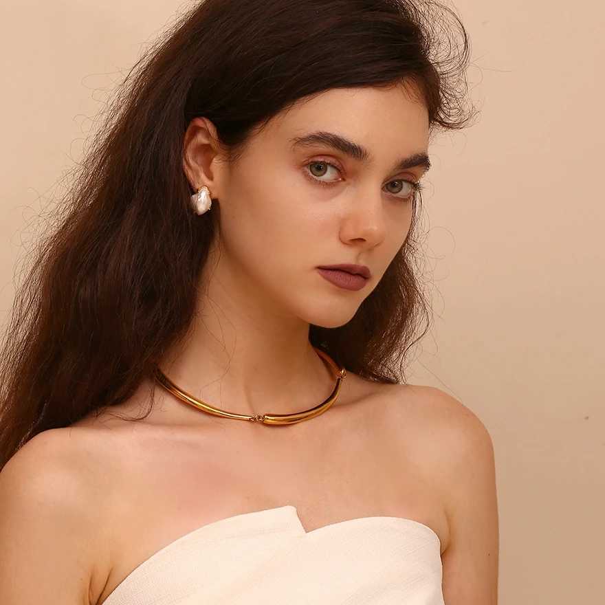 LaMuses Luxury Baroque Imitation Pearl StainlESS steel Earrings Woman Waterproof C 2024 J251208