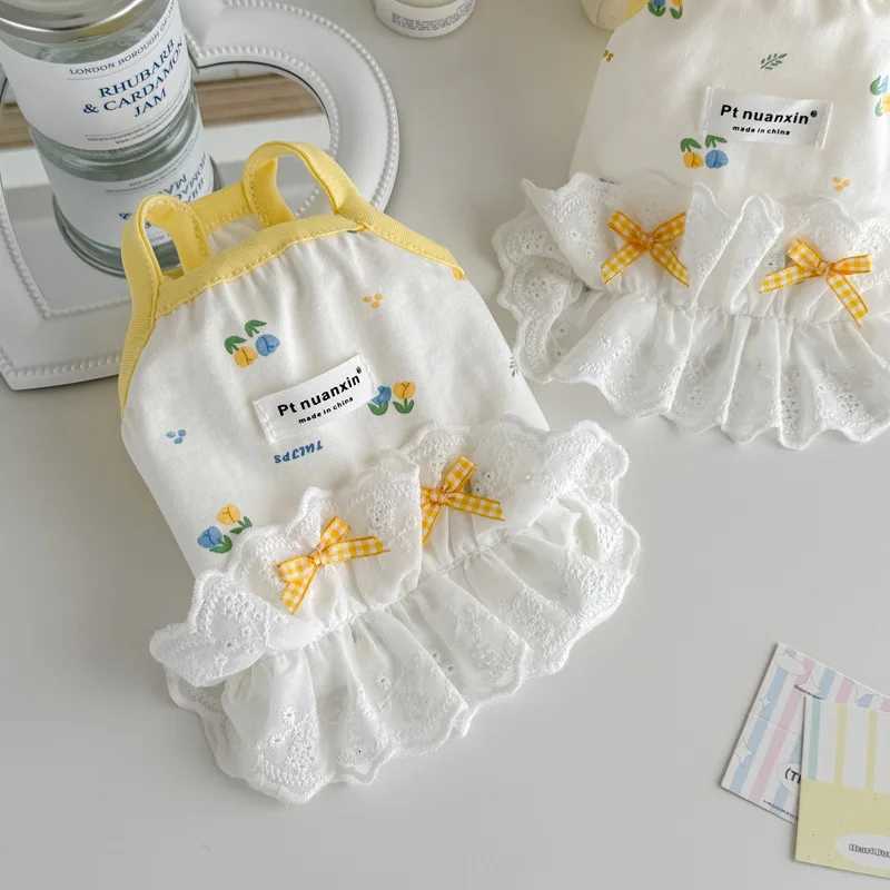 Ins Dog Clothes Lace Ruffle Layers Sleeveless Vest Dresses for Small Dog Puppy Clothes Cat Dresses Dog Summer Breathable Outfits M251208