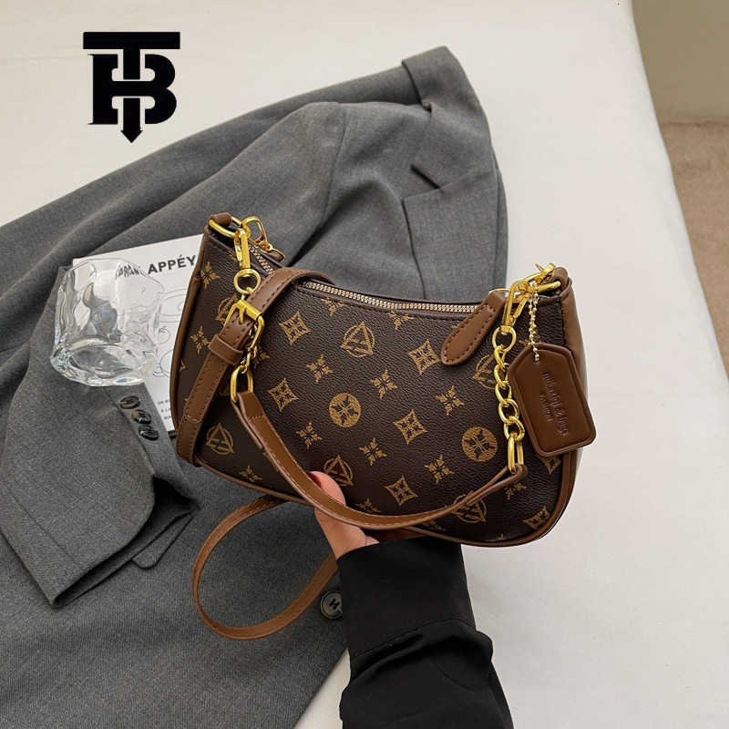 TB BHULAMTE Luxury Brand Designer Bag High-end Luxury Printed Single-shoulder Underarm Women's Bag Summer Quilted Chain Handbag Retro Fashion Cro