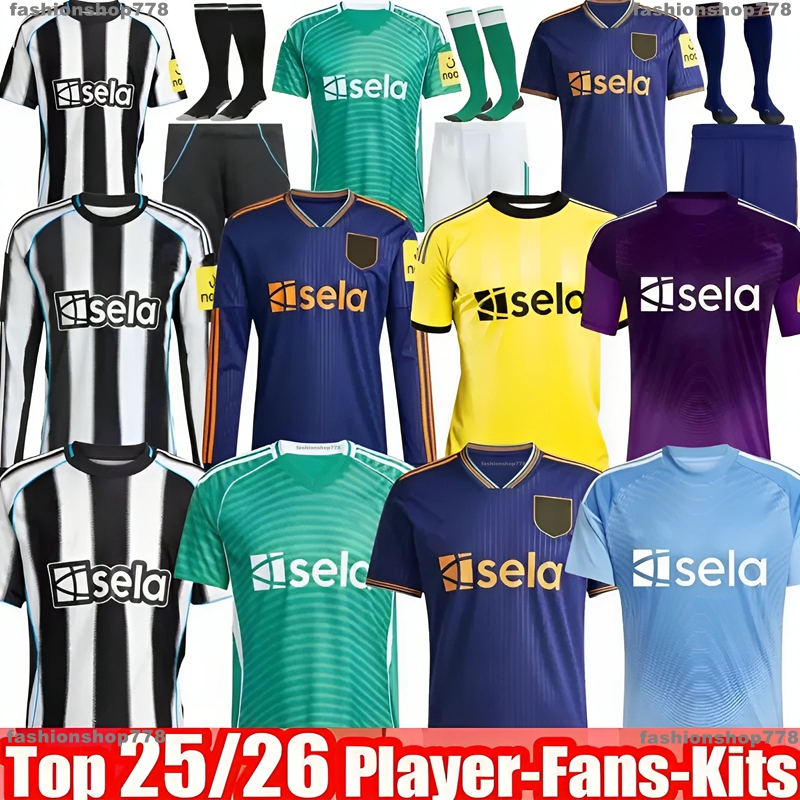 NewcAstled UnitEd 25 26 Soccer Jerseys Bruno G Elanga Gordon Botman Joelinton Tonali Livramento Willock Krafth Jersey Football Shirt Kit Kids Nufc Long Sleeves