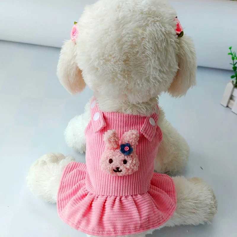 Pet Princess Skirt Corduroy Strap Dress Suspenders Tutu Skirt Pet Cats And Dogs Warm Clothes Sleeveless Cute Dog Base Clothes M251208