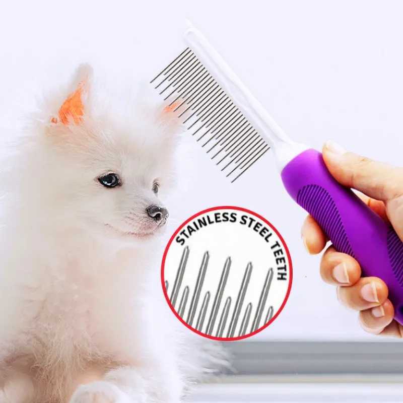 Dog Comb Stainless Steel Dogs Brush Dog Grooming Comfortable Handle Dogs Comb for Hair Knot Cleaning Brush Cat M251208 - view 1