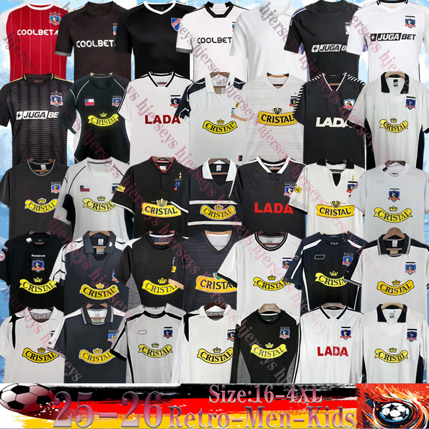 24 25 26 Colo Colo Men Soccer Jerseys Retro 91 97 03 04 05 06 11 13 VIDAL SANTOS BOLADOS ARRIAGADA ZALDIVIA GIL FUENTES COSTA Home Away 3rd 2026 men Football T-Shirt kids kit