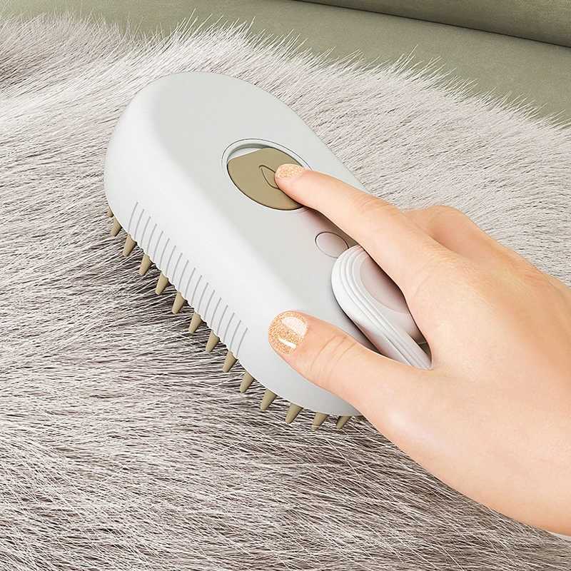 Steamy Brush Electric Spray Cat Hair Brush 3in1 Pet Hair Removal Tool 360 Rotating Handle Silicone Multifunctional Massage Comb M251208 - view 7