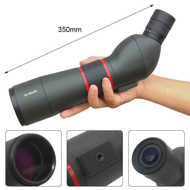 16-4865 Zo Spotting Scope Optical Telescope Monocar BAK4 FMC Waterproof Phone Clip Tripod Bird Watching Photography Outdoor C251208