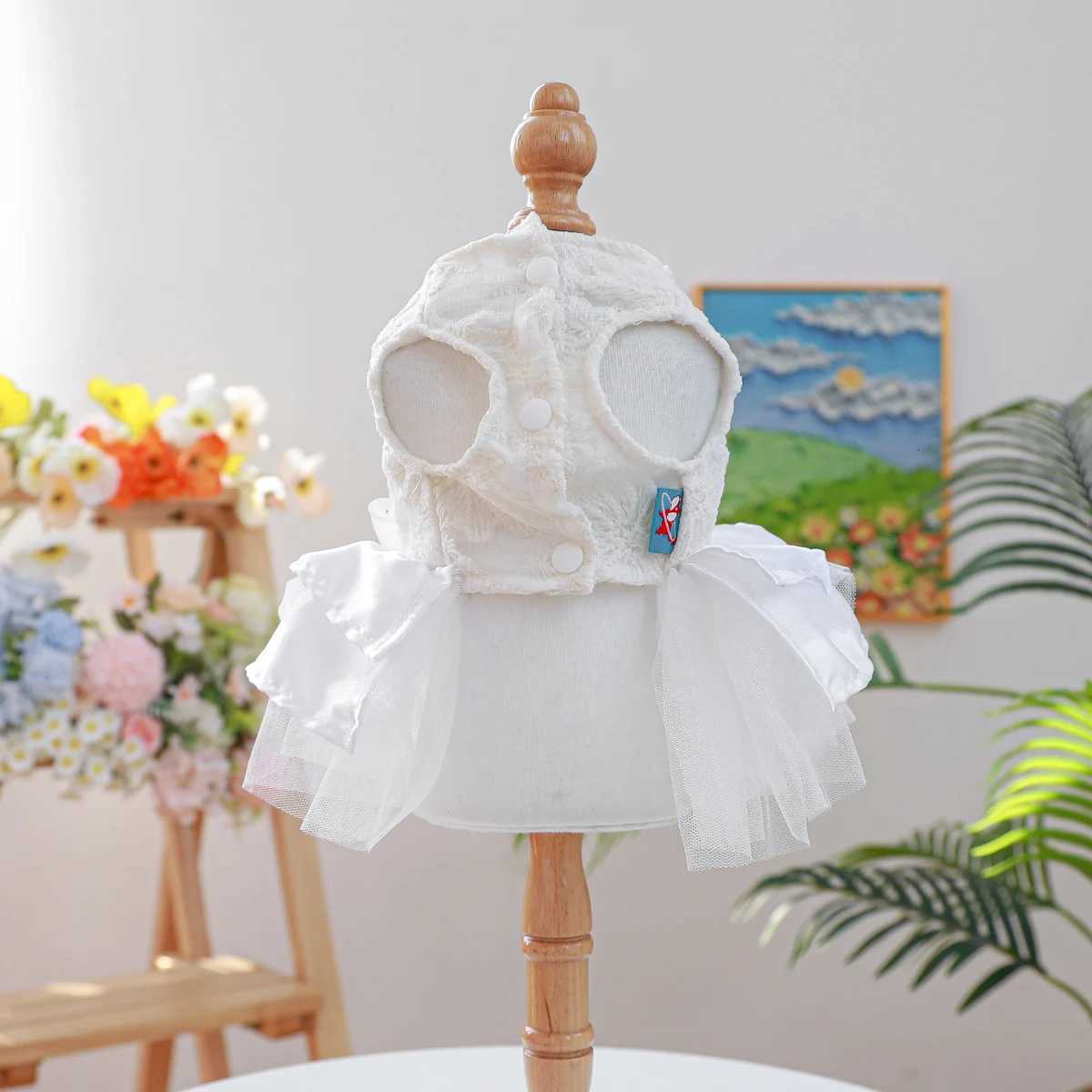 Moonlight Ballet Dress Pet Clothes Dog Cat Anti-Hair Loss White Bow Princess Dress M251208