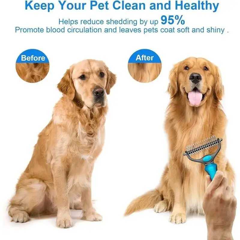 Pet Grooming Brush Rake Tool - Removes Mats Tangles Dog Grooming Essential M251208 - view 5