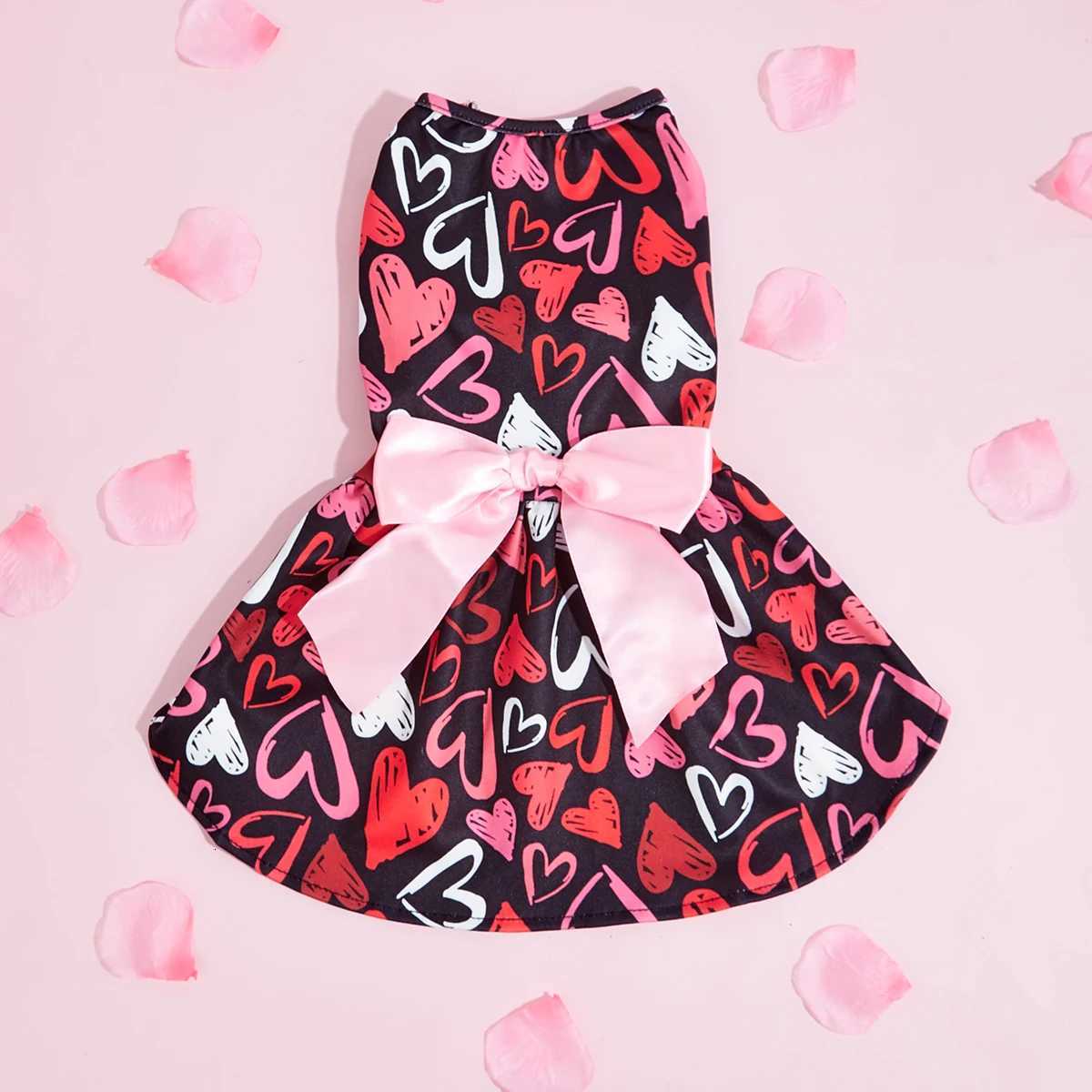 Dog Hearted Print Dress Spring Dog Clothes for Small Dogs Girl Valentines Puppy Princess Tutu Cute Dog Tulle Dresses Pet Party C M251208