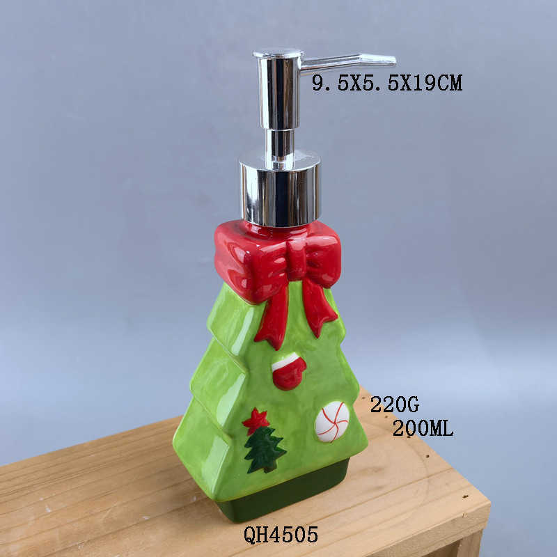 Ceramic emulsion bottle with Santa Claus design relief hand sanitizer bottle for individual use bathroom and toiletry set S25128