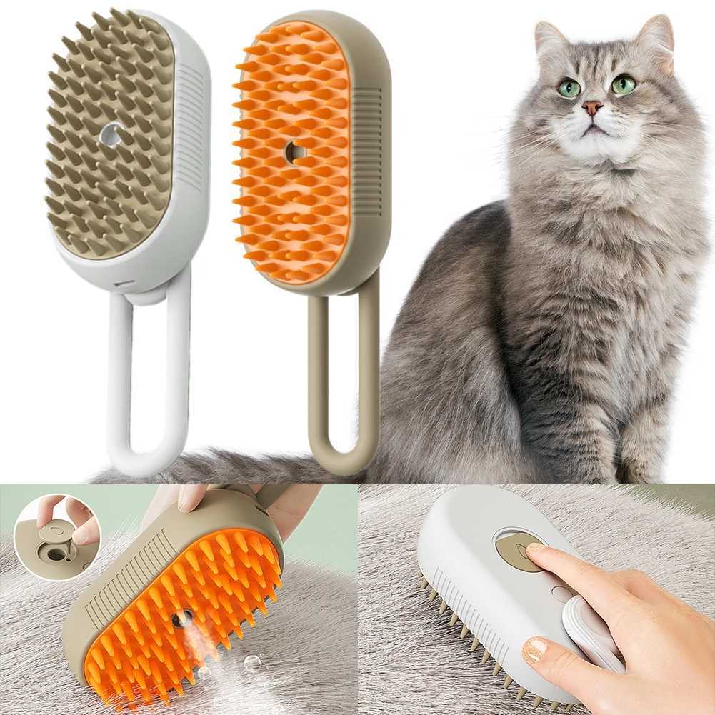 USB Rechargeable Cat Dog Grooming Comb With Electric Water Spray Curry Comb Dog Cat Massage Brush for Short Long Haired Pets M251208