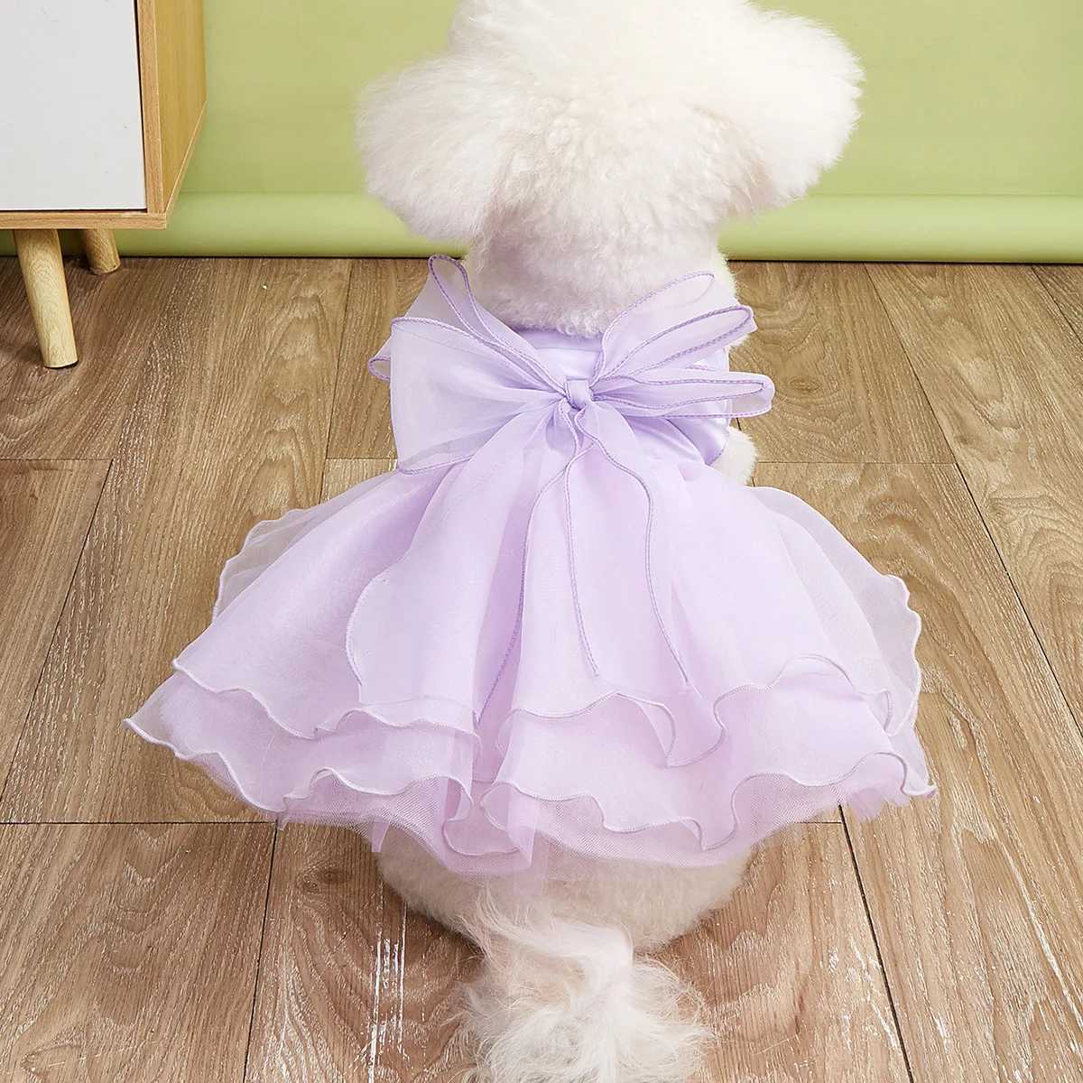 Dog Princess Dress Small Dog Pet Cute Clothing Skirt Dogs Clothes Cat Wedding Thin Summer White Dogs Clothing Chihuahua Teddy M251208