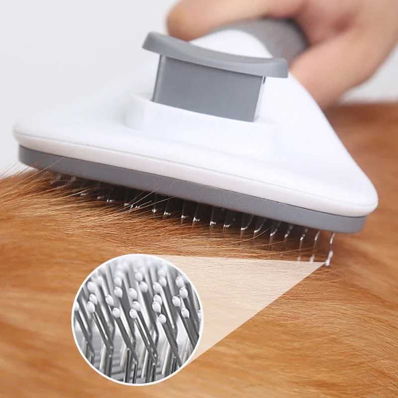 Pet Hair Removal Brush Dog Hair Comb Stainless Steel Automatic Hair Fading Cat Comb Pet Cleaning Grooming Supplies M251208 - view 6