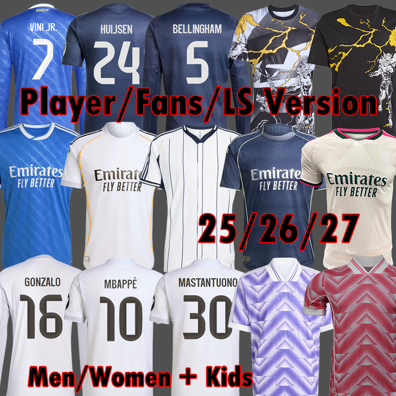 MBAPPE jerseys 25 26 27 BELLINGHAM soccer jersey VINI JR REALS football shirt Pack Player Version TRENT GONZALO camiseta kids MADRIDse 2025 2026 uniforms 3XL 4XL RM