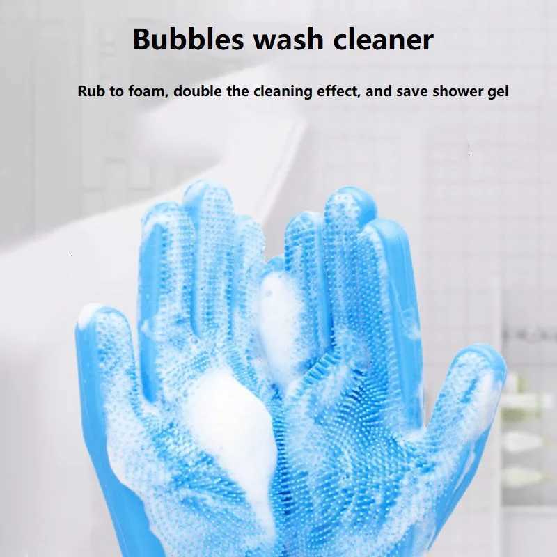 Pet Hair Removal Glove Grooming Cleaning Gloves Dog Cat Bathing Shampoo Glove Scrubber Cleanner Silicon Hair Removal Glove MMR04 M251208 - view 6