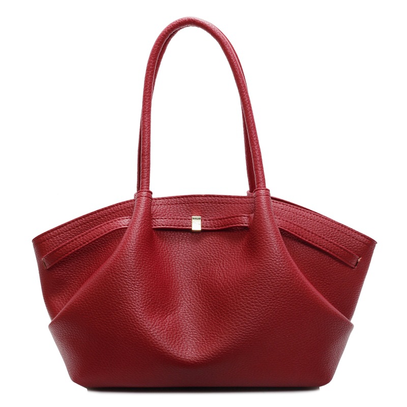 Women's 2025 Autumn/Winter Luxury Vintage Olive Grain Handheld Tote Bag with Large Capacity Textured Unique Design for Shoulder Crossbody - view 6