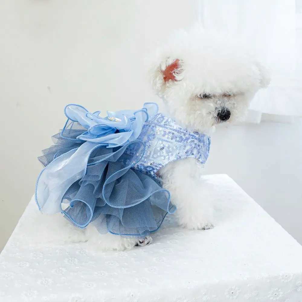 Fashion Fluffy Pet Princess Dress Soft Cute Puppy Fairy Skirt Breathable Big Bow Cat Dog Wedding Dress Photograph Prop M251208