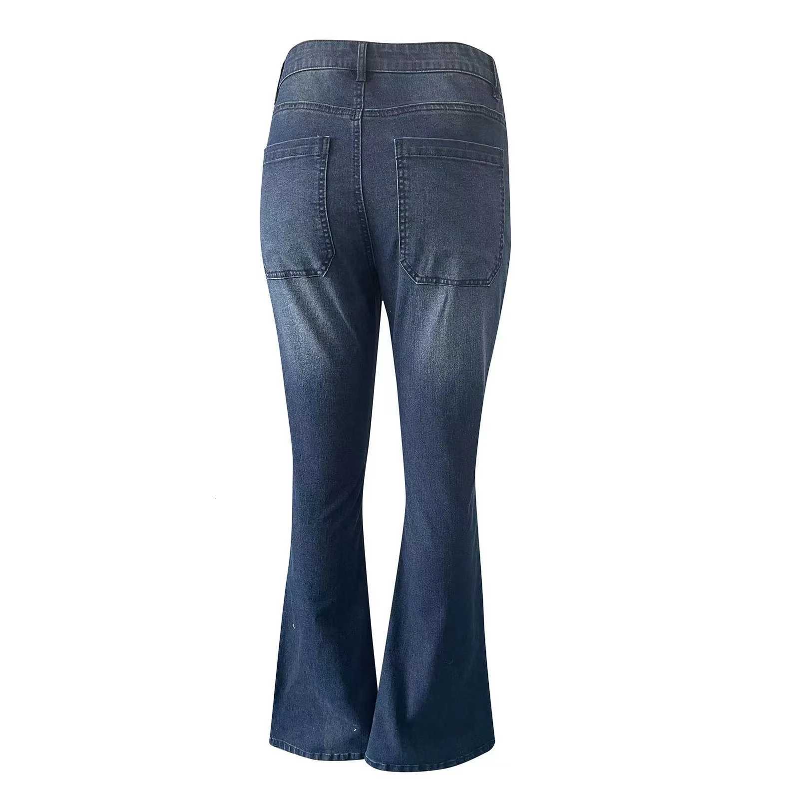 Straight Denim Pant Women Jeans Washed Jean Distressed Full Length Pants Solid Loose Zipper Fly Pockets Vintage Summer 2025T251208