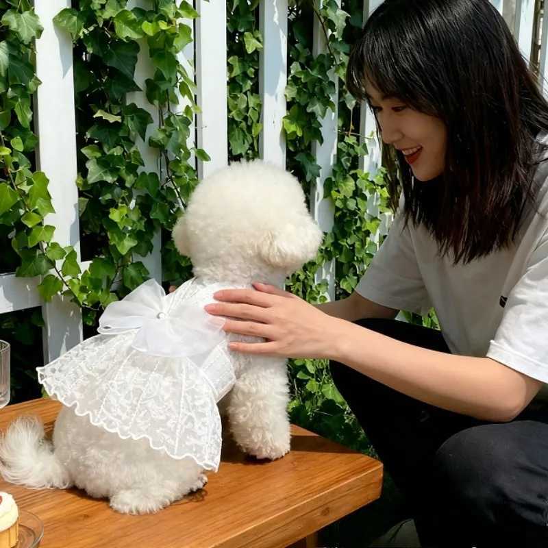 Wedding Dress Dog Dresses for Small Dogs Pet Wedding Dress Summer Mesh Strap ClothesThin Cat Princess Skirt Pet Puff SkirtTeddy M251208