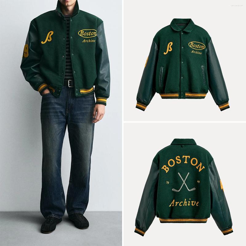 Men's Jackets Trendy Patchwork Pilot Jaet Outerwear For Men Autumn 2025 College Sle 799 Stand Fit Long Sve Flip Collar