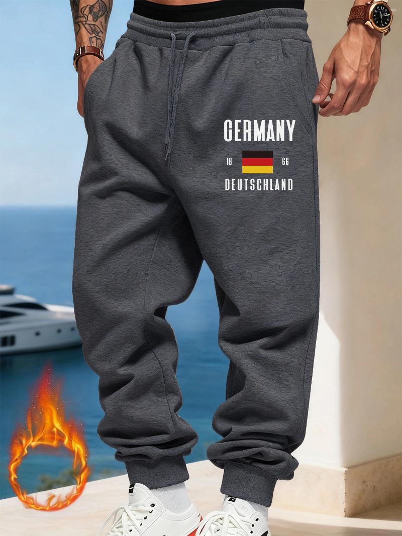 Men's Pants Germany Deutschland Letter Print Male Sweatpant Trendy Jogging Britches Casual Comfy Long Sports Basic Unisex Trousers